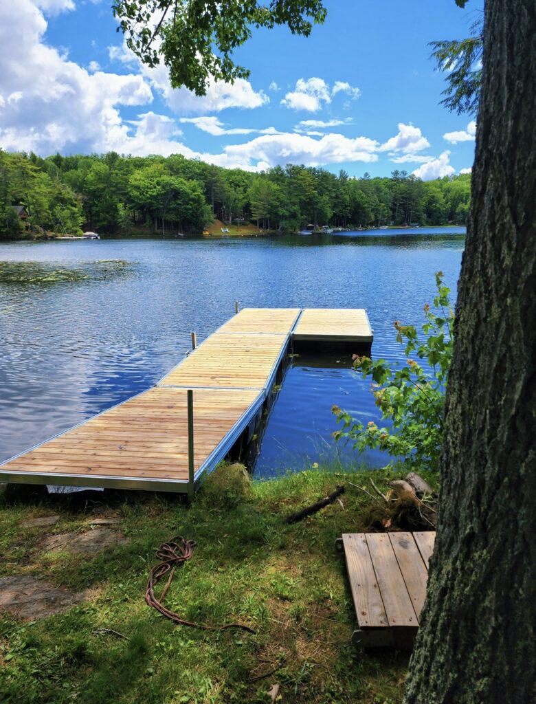 western red cedar wood boat floating dock