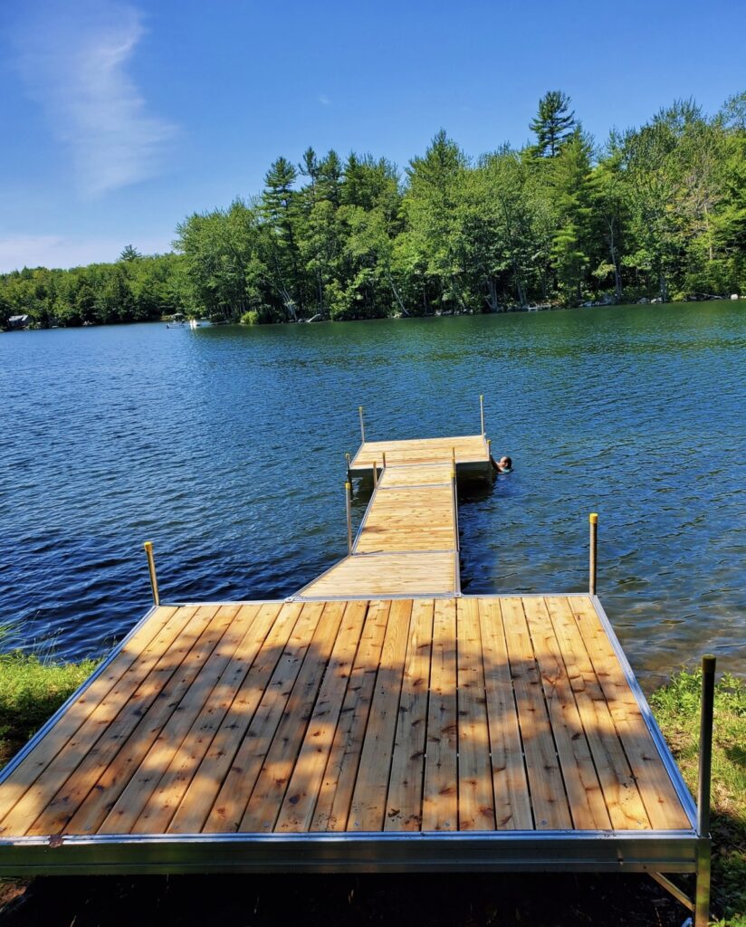 western red cedar wood boat floating dock