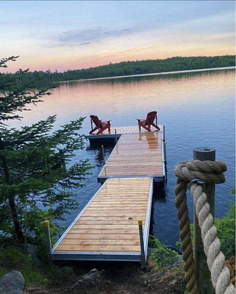 western red cedar wood boat floating dock