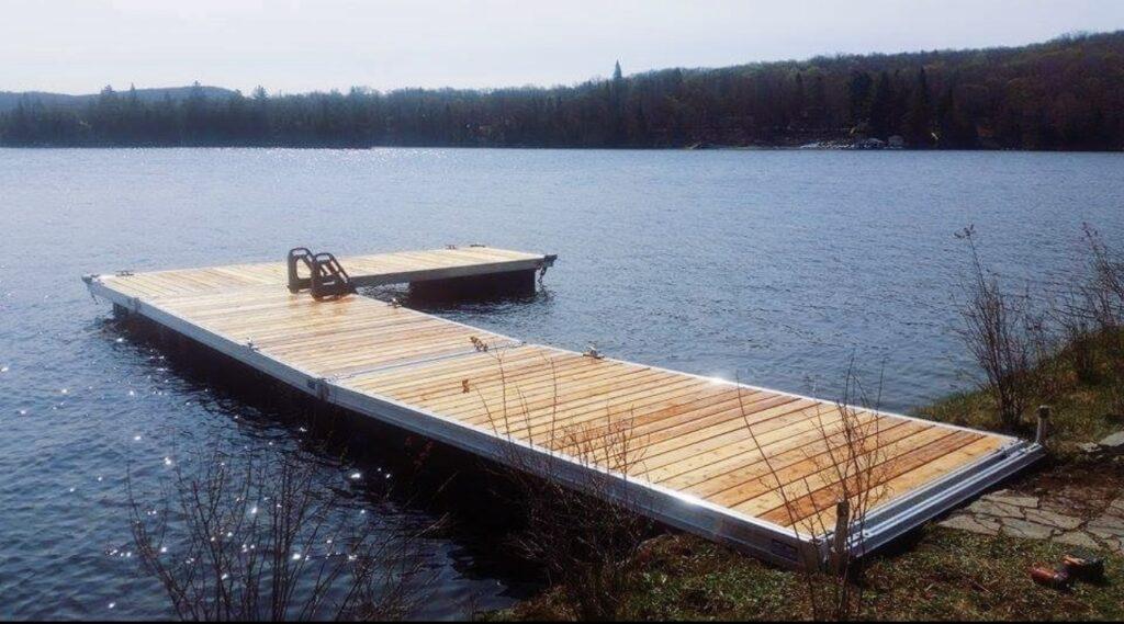 western red cedar wood boat floating dock