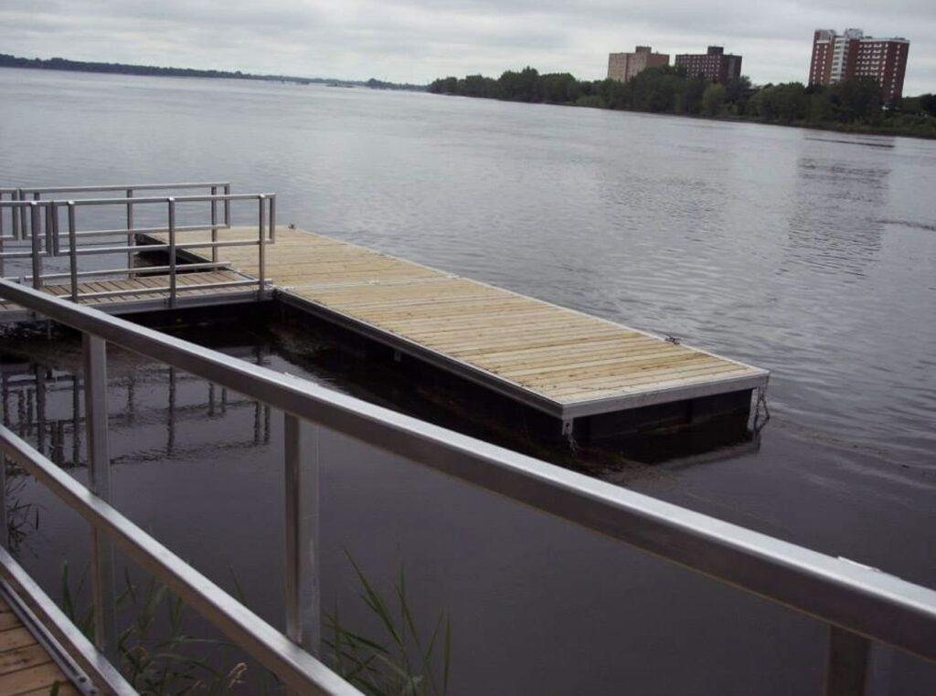 western red cedar wood boat floating dock