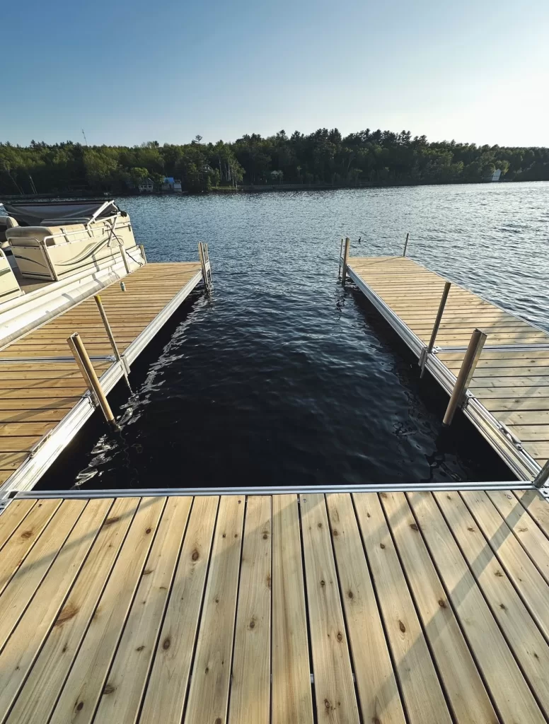 western red cedar wood boat dock